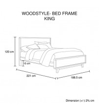 Woodstyle Multiple Size Solid Timber Bed Frame in Rustic Texture